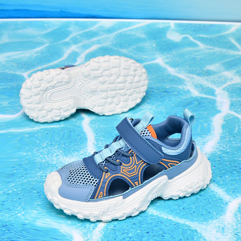 Boys' Shoes 2025 Hollow Breathable Frame Shoes For Older Children, Student Soft-Soled Dad Shoes Trendy - Image 4