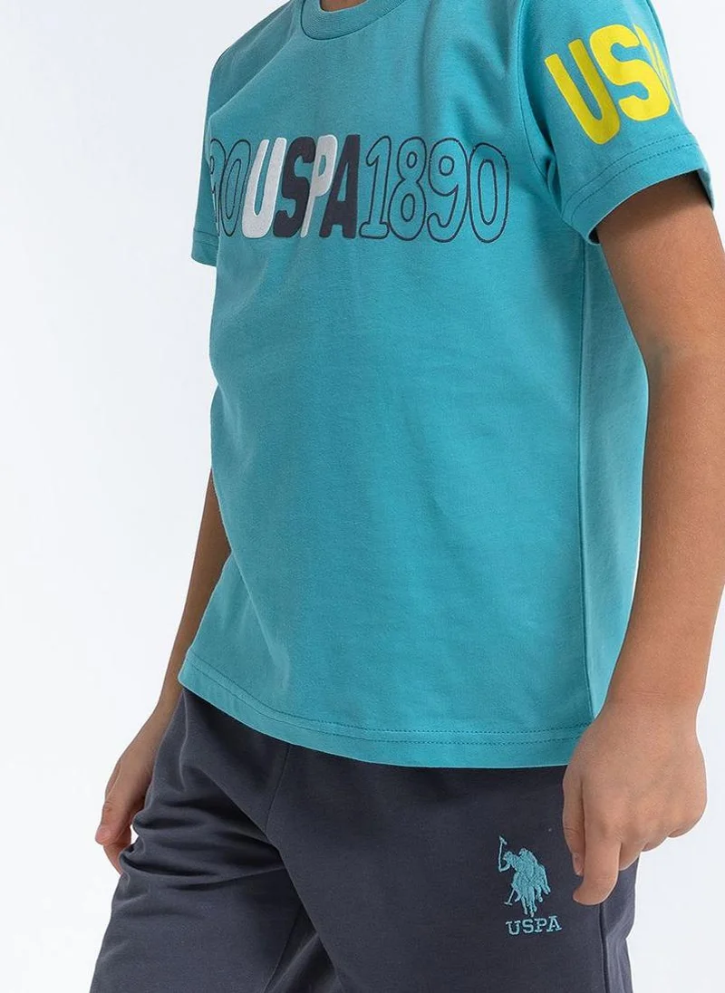 U.S. Polo Assn. U.S. Polo Assn. Boys Light Blue Bermuda Set