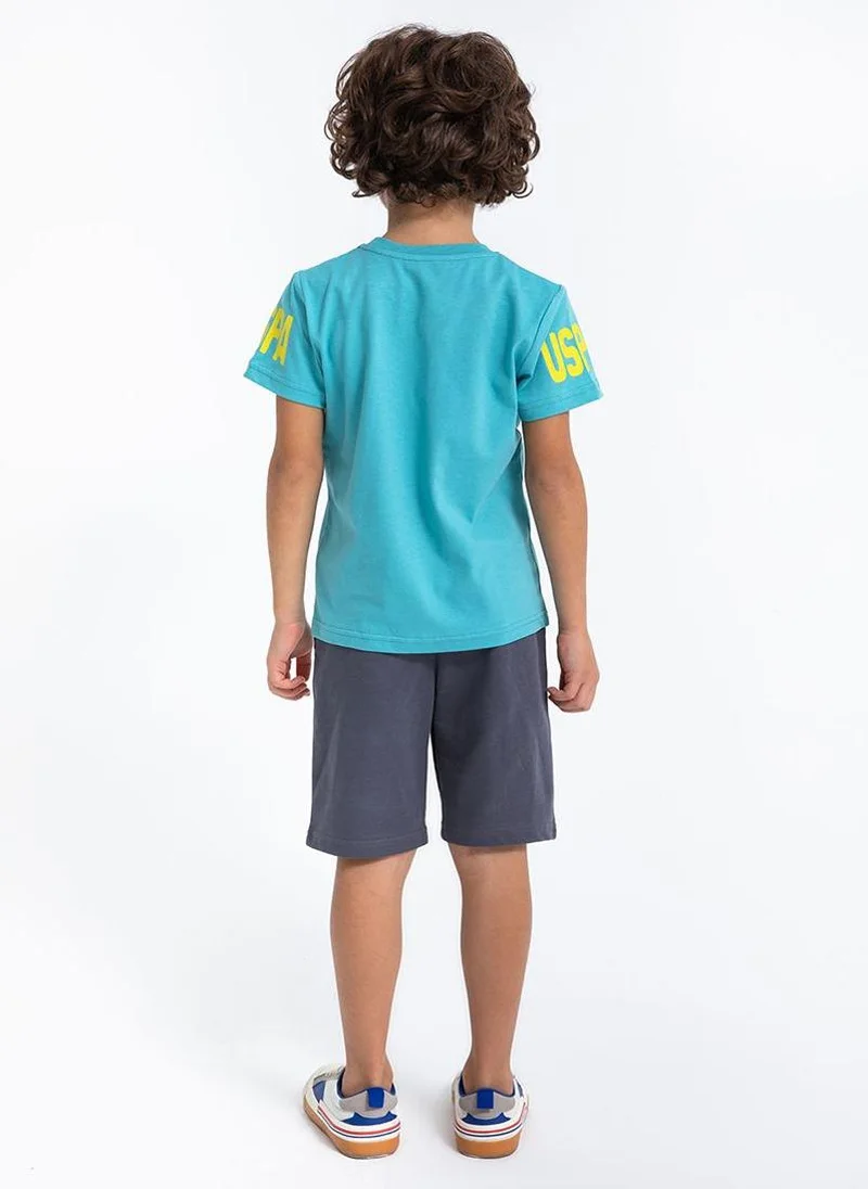 U.S. Polo Assn. U.S. Polo Assn. Boys Light Blue Bermuda Set