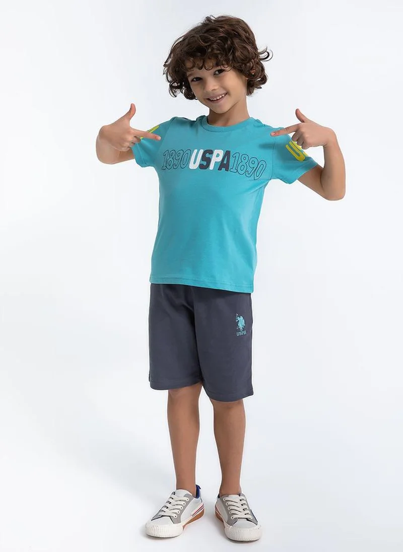U.S. Polo Assn. U.S. Polo Assn. Boys Light Blue Bermuda Set