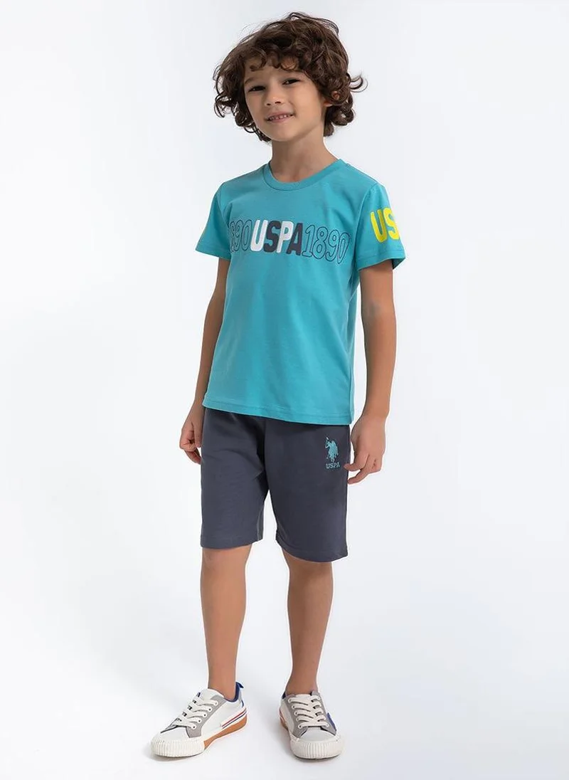 U.S. Polo Assn. U.S. Polo Assn. Boys Light Blue Bermuda Set