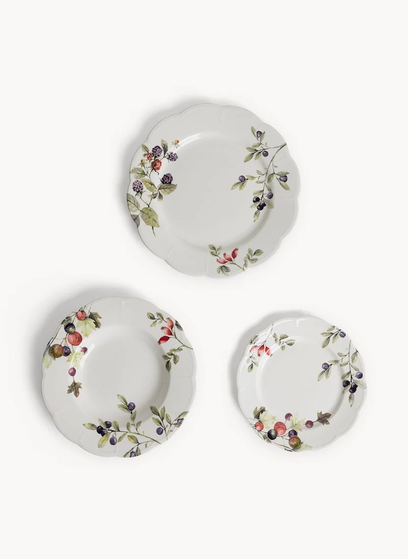 Simply Kitchen Olives 18 Piece Ceramic Dinner Set Plates Collection