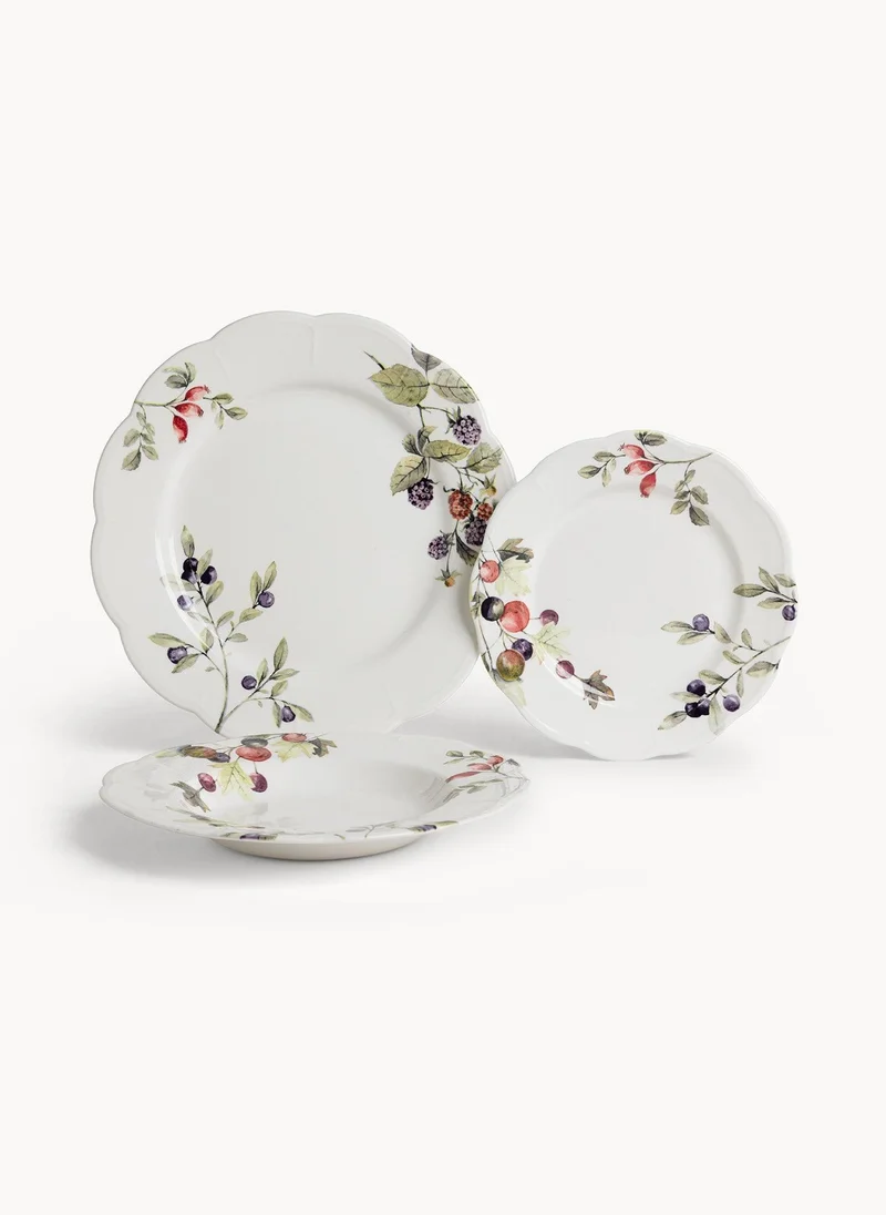 Simply Kitchen Olives 18 Piece Ceramic Dinner Set Plates Collection