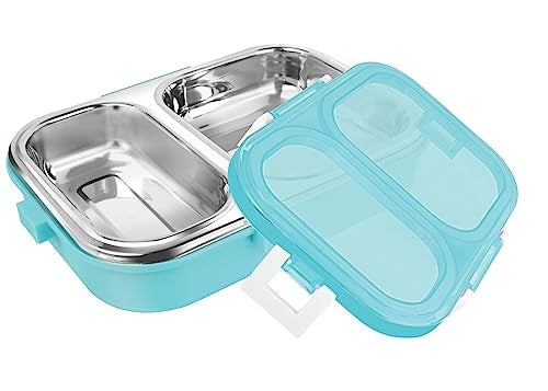 WARMEO Magic Stainless Steel Lunch Box for Kids & Adults, Suitable for Wet Food (Not Liquids) PUF Insulation Keeps Food Warm, BPA Free, 2 Compartments with Locking Lid (Purple) - Image 3