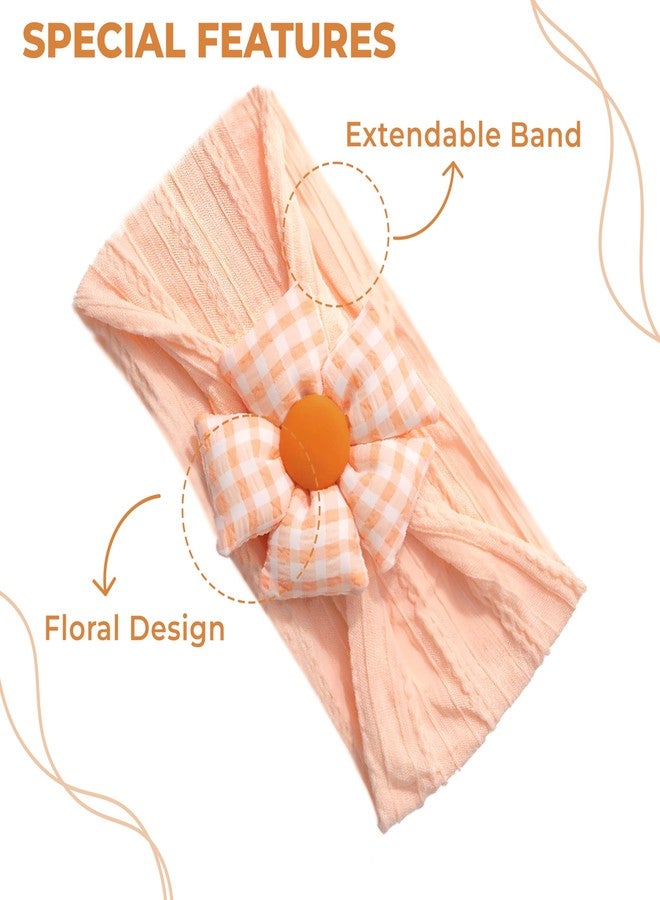Bembika Baby Floral Headband Eceptional Quality Kids’ Headbands, Stylish Hairband For Babies, Perfect Girls Head Band, Essential Hair Accessories for Baby, Flower Design Headband (Orange) - Image 5