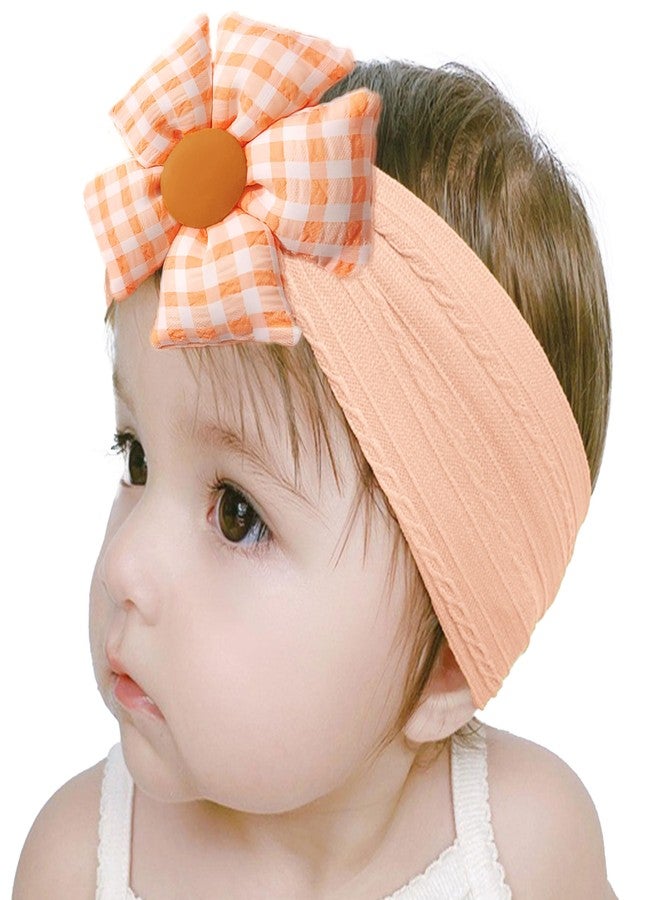 Bembika Baby Floral Headband Eceptional Quality Kids’ Headbands, Stylish Hairband For Babies, Perfect Girls Head Band, Essential Hair Accessories for Baby, Flower Design Headband (Orange) - Image 1
