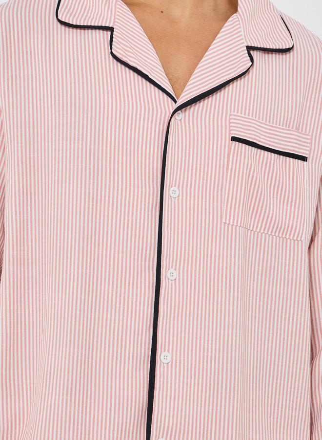 ستايلي طقم من بنطال بيجاما مع قميص مخطط - Image 3