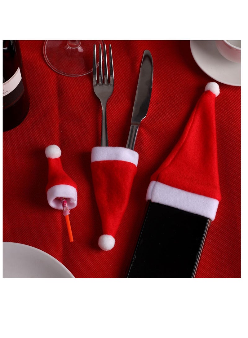 Y&D 8Pcs santa hat knife and fork bags covers cutlery for christmas decor - Image 1