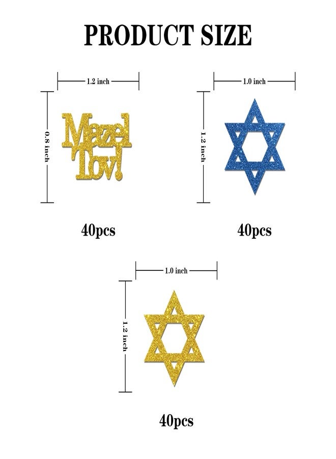 INNORU Mazel Tov Confetti Glitter, Congratulations Table Decor, Birthday, Bar Mitzvah Paper Scatter Confetti, Birthday, Wedding, Jewish Party Table Decorations, 120pcs - Image 2