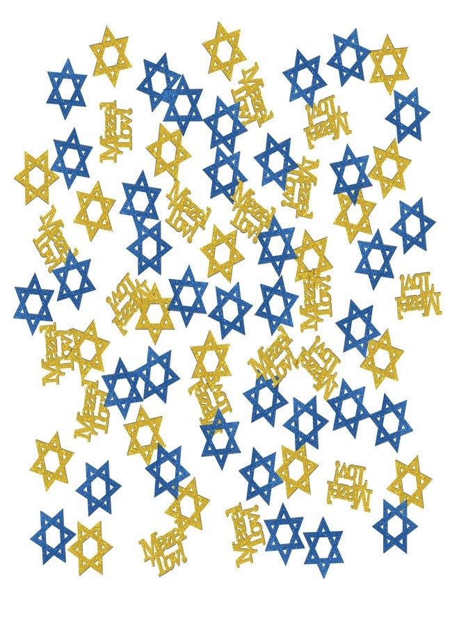 INNORU Mazel Tov Confetti Glitter, Congratulations Table Decor, Birthday, Bar Mitzvah Paper Scatter Confetti, Birthday, Wedding, Jewish Party Table Decorations, 120pcs - Image 1