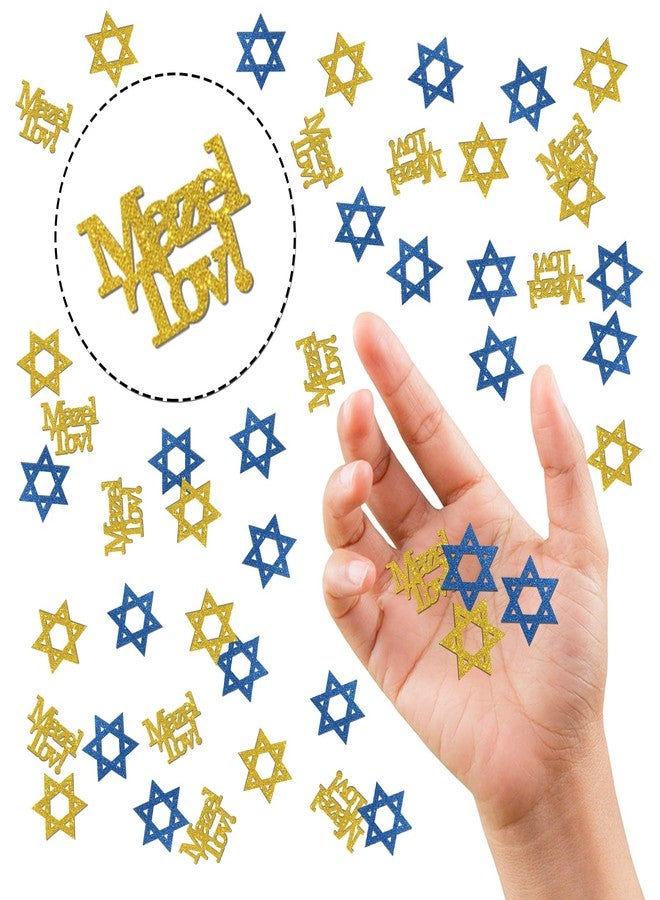 INNORU Mazel Tov Confetti Glitter, Congratulations Table Decor, Birthday, Bar Mitzvah Paper Scatter Confetti, Birthday, Wedding, Jewish Party Table Decorations, 120pcs - Image 3