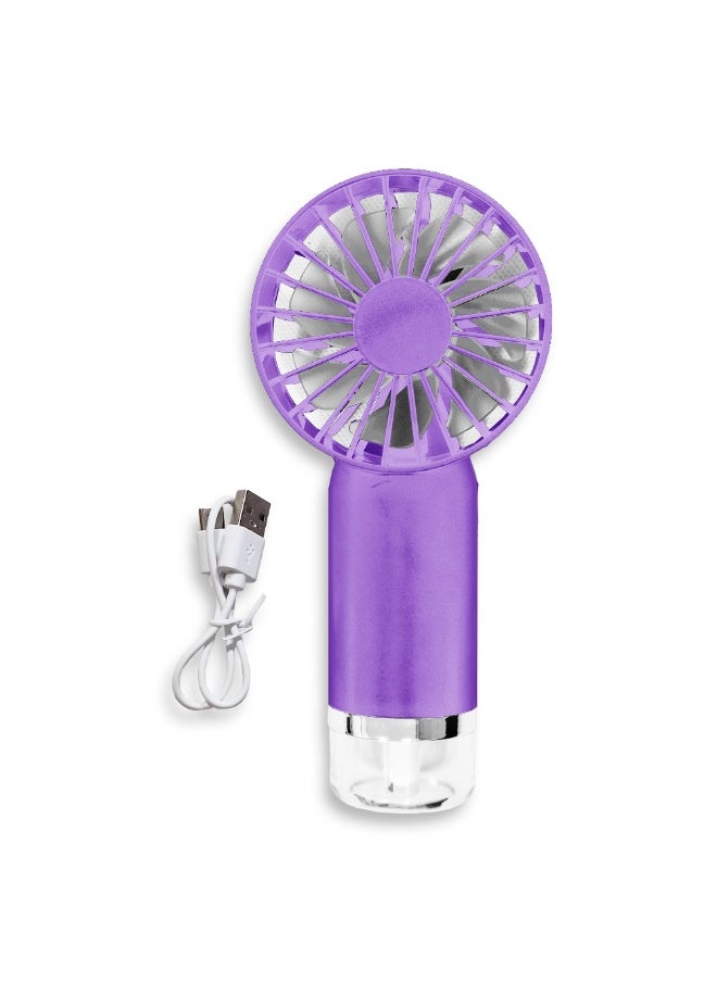 Generic - Mini Handheld Spray Fan, cute decorative design, small size and easy to carry in hand or put in bag, equipped with USB rechargeable battery, 3 speed on/off switch, also has a small space under the fan to fill water to enhance cooling, nice gift for kids. - Image 1