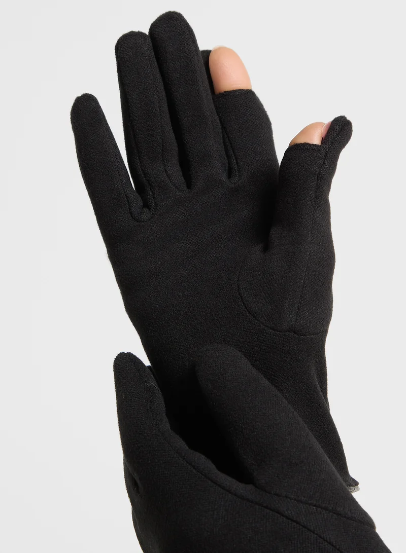جينجر Pom Pom Detail Winter Glove