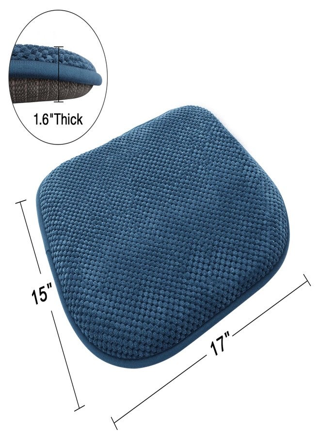 PAGGED Blue Dining Chairs Cushions Non Slip Foam Kitchen Seat Cushions Washable Soft Thick Patio Pads Large Wooden Metal Tapered Chair Cushions,17" x 15" - Image 2