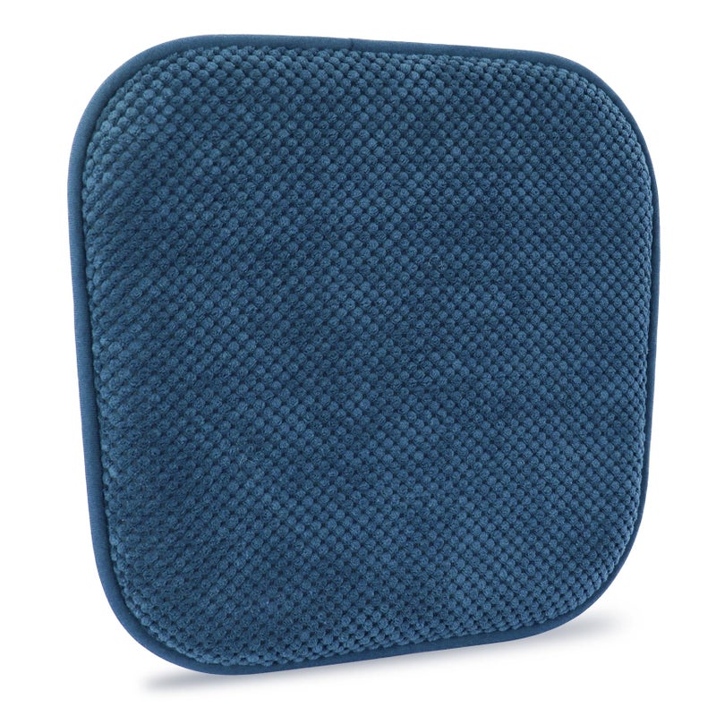 PAGGED Blue Dining Chairs Cushions Non Slip Foam Kitchen Seat Cushions Washable Soft Thick Patio Pads Large Wooden Metal Tapered Chair Cushions,17" x 15" - Image 1