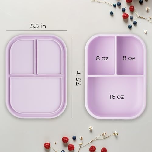 ASOMIC Silicone Bento Lunch Box for Toddlers & Kids, Leakproof & BPA-Free, 3 Compartments, Microwave & Dishwasher Safe, Ideal for Daycare, Preschool & Baby Meals (Unicorn) - Image 3