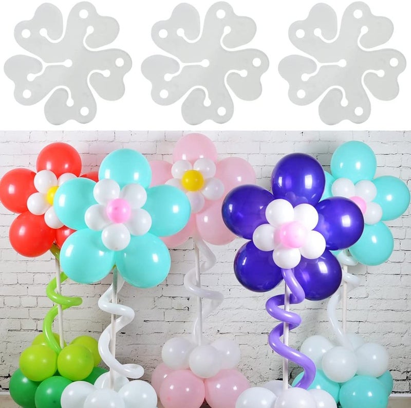 3A FEATURETAIL 3A Featuretail 3Inch X 3Inch Reusable Flower Shape Balloon Clips Holder for Birthday Decoration, Wedding Event Decorations, Balloon Decoration Supplies (White Balloon Flower Clips, 50pc) - Image 4