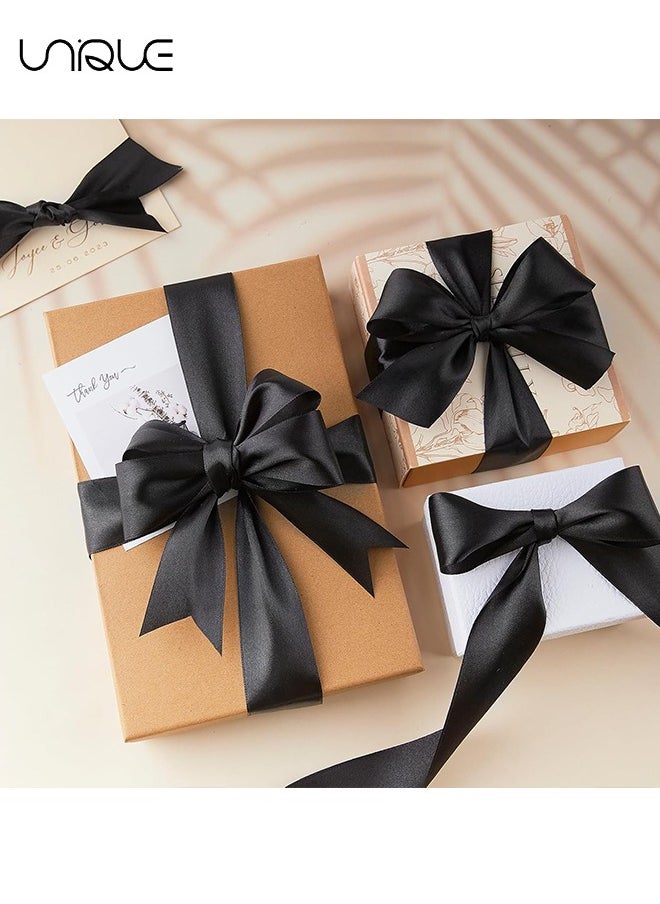 Unique Black Ribbon, 1-1/2 Inches x 25 Yards Fabric Satin Ribbon for Gift Wrapping, Crafts, Hair Bows Making, Wreath, Wedding Party Decoration and Other Sewing Projects  - Image 4
