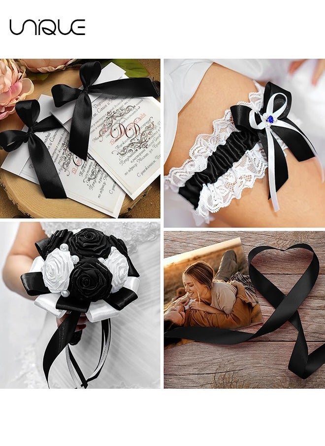 Unique Black Ribbon, 1-1/2 Inches x 25 Yards Fabric Satin Ribbon for Gift Wrapping, Crafts, Hair Bows Making, Wreath, Wedding Party Decoration and Other Sewing Projects  - Image 5
