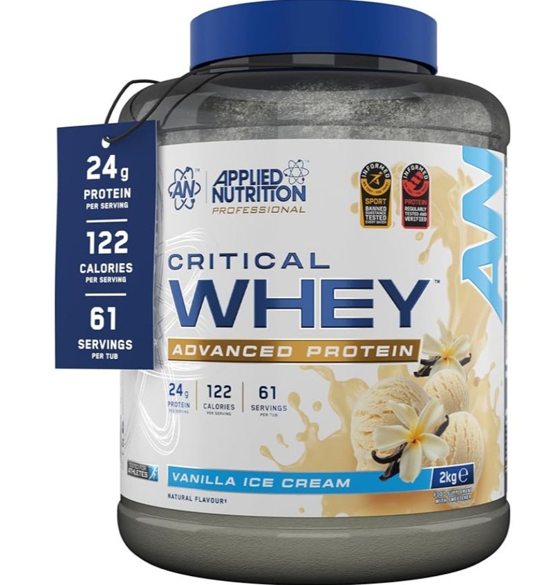 appliednutrition Applied Nutrition Critical Whey Protein Powder Vanilla Ice Cream 2kg, 67 Servings - Image 1