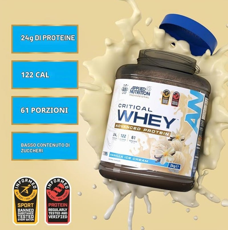 appliednutrition Applied Nutrition Critical Whey Protein Powder Vanilla Ice Cream 2kg, 67 Servings - Image 2