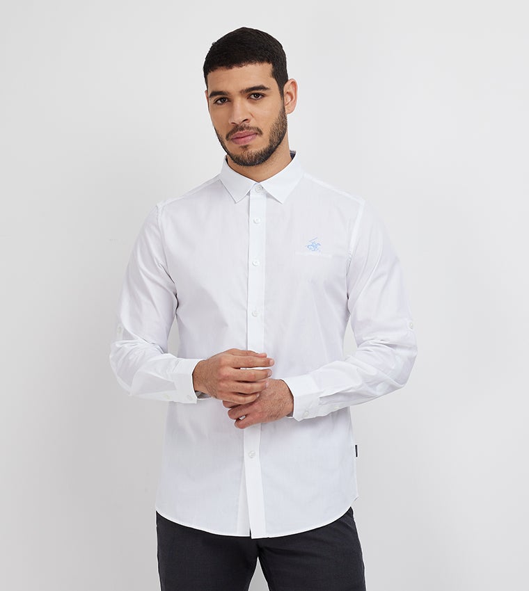 BEVERLY HILLS POLO CLUB Logo Embroidered Long Sleeves Shirt