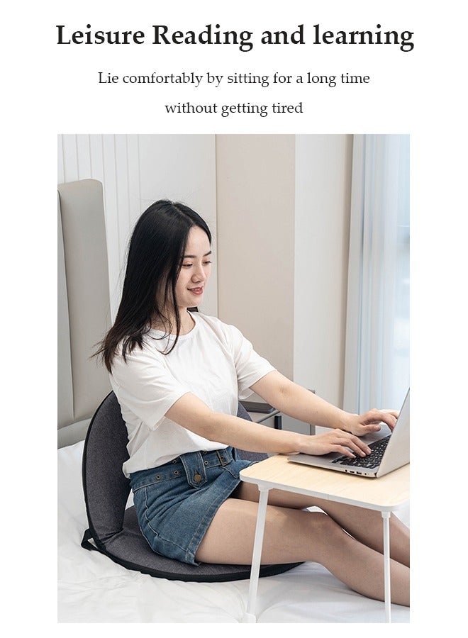 DUNISO Tatami chair, floor to ceiling chair with back support, foldable lazy floor sofa cushion，with handle, five gears can be adjusted, suitable for living room, balcony, bed，grey - Image 5