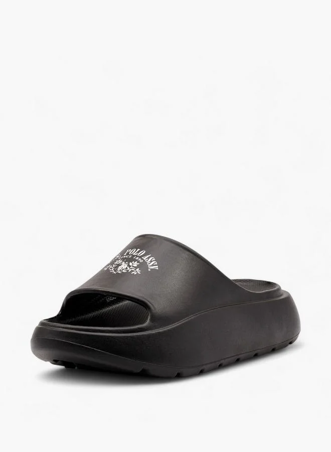 U.S. Polo Assn. BLACK Women Logo Print Slides for Women | Best Price UAE
