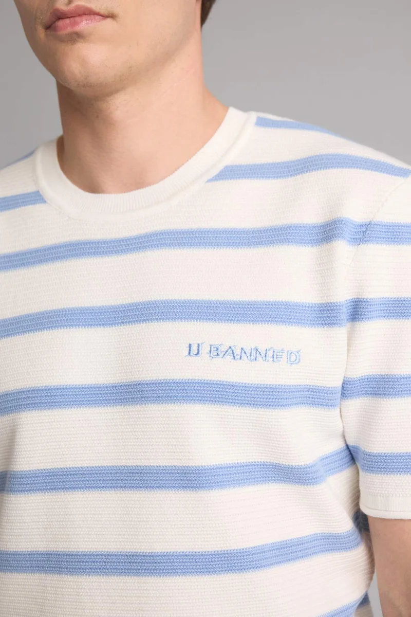 Defacto  Relax Fit Crew Neck Striped Short Sleeve T-Shirt for Men | Best Price UAE