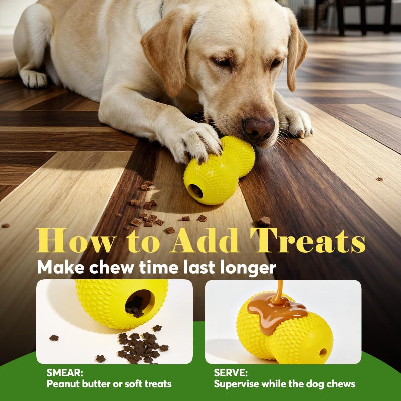 Kimee Natural Rubber Dog Chew Toy, Tough Gourd Dog Toy for Aggressive Chewers, Milk-Scented Interactive Dog Toy for Medium & Large Dogs to Chew, Tug & Fetch - Image 5
