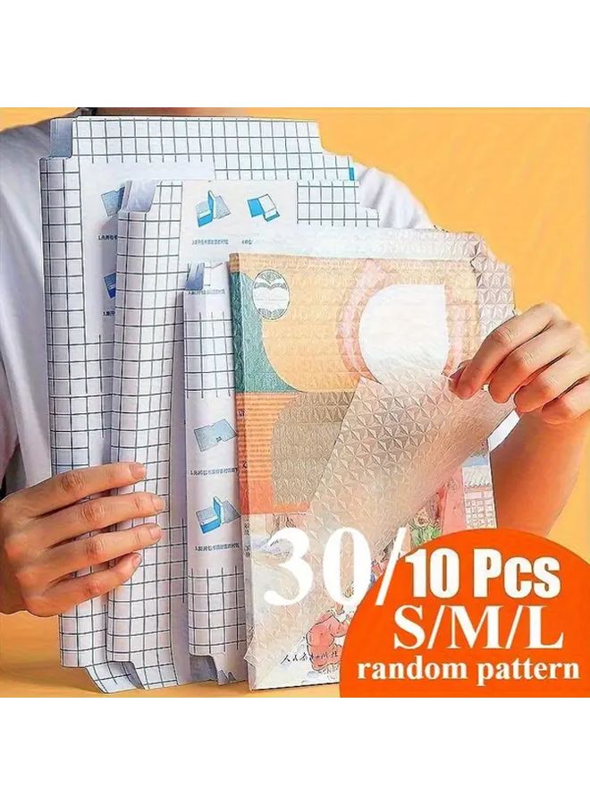 30pcs Self Adhesive Book Covers Transparent Large Size Trimmable Grid Pattern Design - Image 3