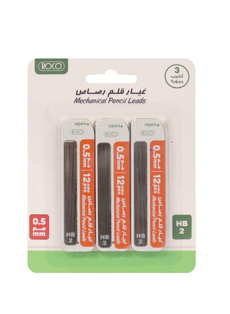 روكو إعادة تعبئة الرصاص أسلاك/أنبوب HB20 أسود 0.5 مم2