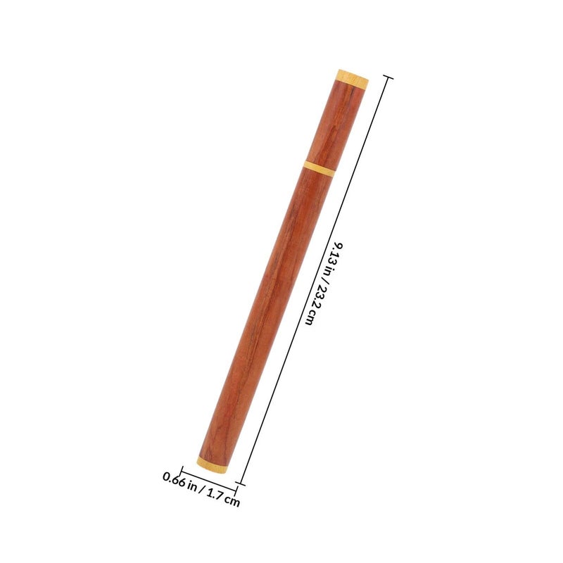 Natural Rosewood Incense Holder Tube 10g with Boxwood Inlay 3 Rings - Image 2