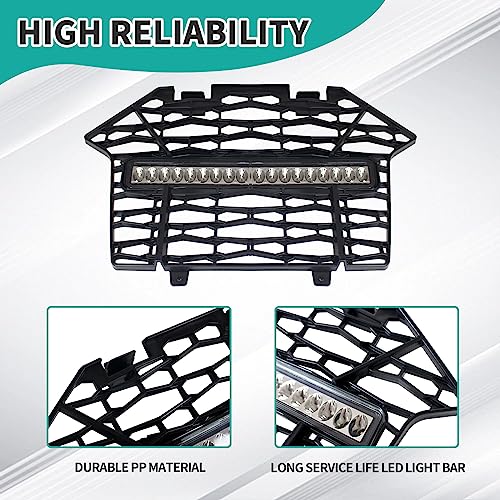 KAKABAS Front Mesh Grill Light With LED Light Bar for PRO XP，RZR PRO XP,UTV Waterproof Mesh Grille Insert Guard Compatible With Polaris 2020-2023 RZR PRO XP XP4/ RZR PRO R/RZR Turbo R Accessories - Image 3