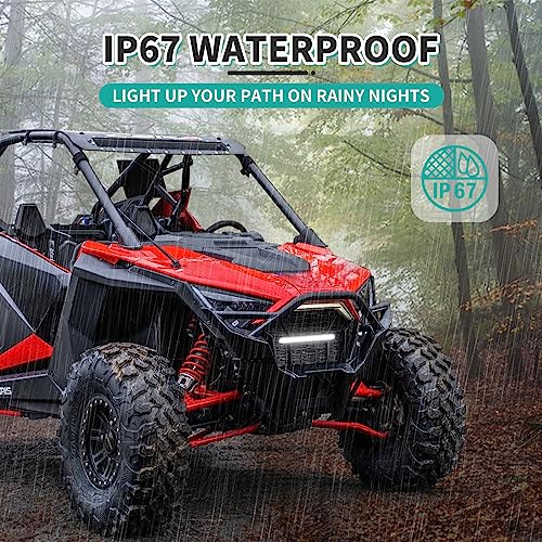 KAKABAS Front Mesh Grill Light With LED Light Bar for PRO XP，RZR PRO XP,UTV Waterproof Mesh Grille Insert Guard Compatible With Polaris 2020-2023 RZR PRO XP XP4/ RZR PRO R/RZR Turbo R Accessories - Image 5