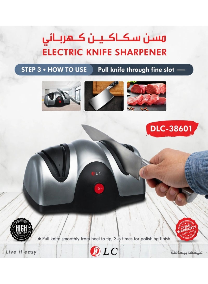 DLC Electric Knife Sharpening Machine DLC-38601 40W, Automatic Professional Kitchen Knife Sharpener for Fast and Precise Blade Sharpening, Compact Countertop Design, Easy to Use - Image 1