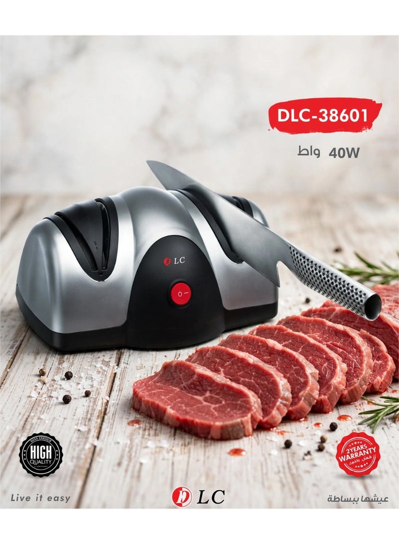 DLC Electric Knife Sharpening Machine DLC-38601 40W, Automatic Professional Kitchen Knife Sharpener for Fast and Precise Blade Sharpening, Compact Countertop Design, Easy to Use - Image 2