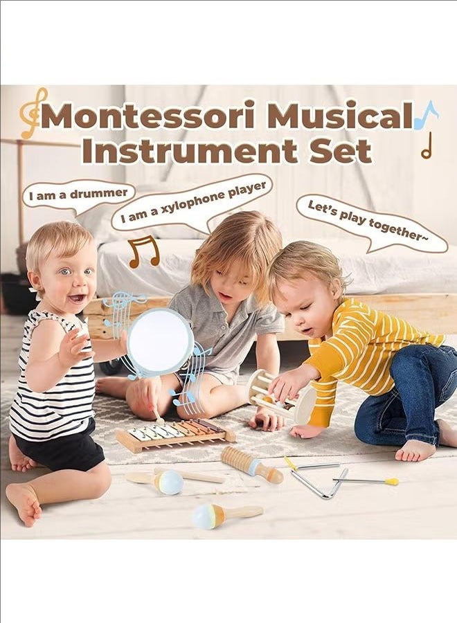 بلومنغ تايم مجموعة أدوات قرع ملونة محايدة للأطفال ، ألعاب مونتيسوري الخشبية مناسبة للأطفال الذين تتراوح أعمارهم بين 1-3 سنوات ، بما في ذلك مجموعة من ثماني قطع من ألعاب الموسيقى للأطفال في مرحلة ما قبل المدرسة ، ومناسبة للأطفال فوق سن 3 سنوات - Image 5