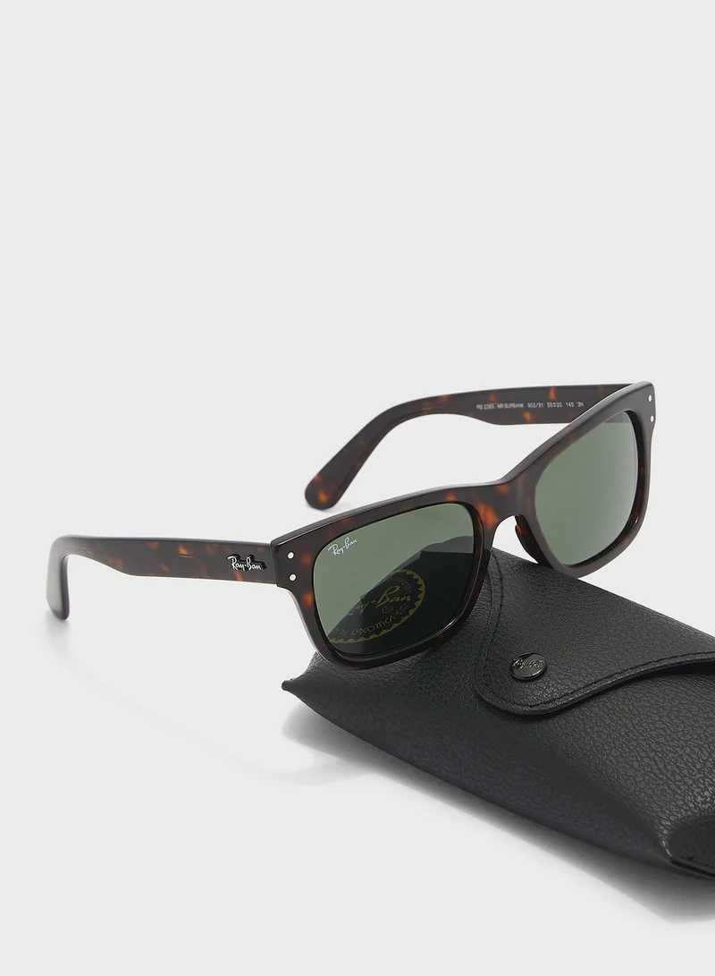 Ray-Ban 0Rb2283 Mr Burbank Rectangle Sunglasses