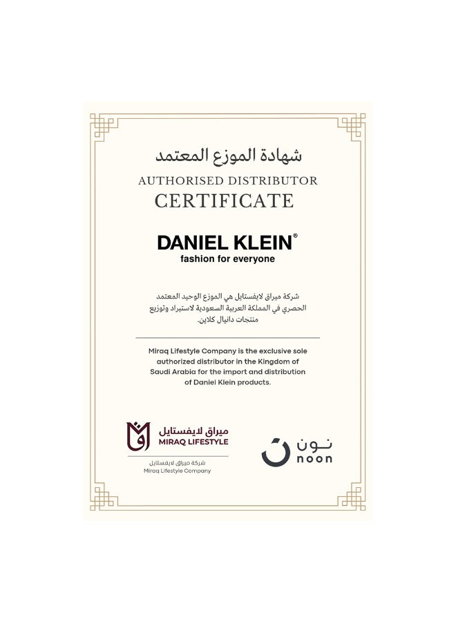 DANIEL KLEIN Women's Stainless Steel Silver and Rose Gold Alloy Case Analog Silver Square Sunray Dial Japanese Quartz Premium 30 Meters Water Resistant - Image 5