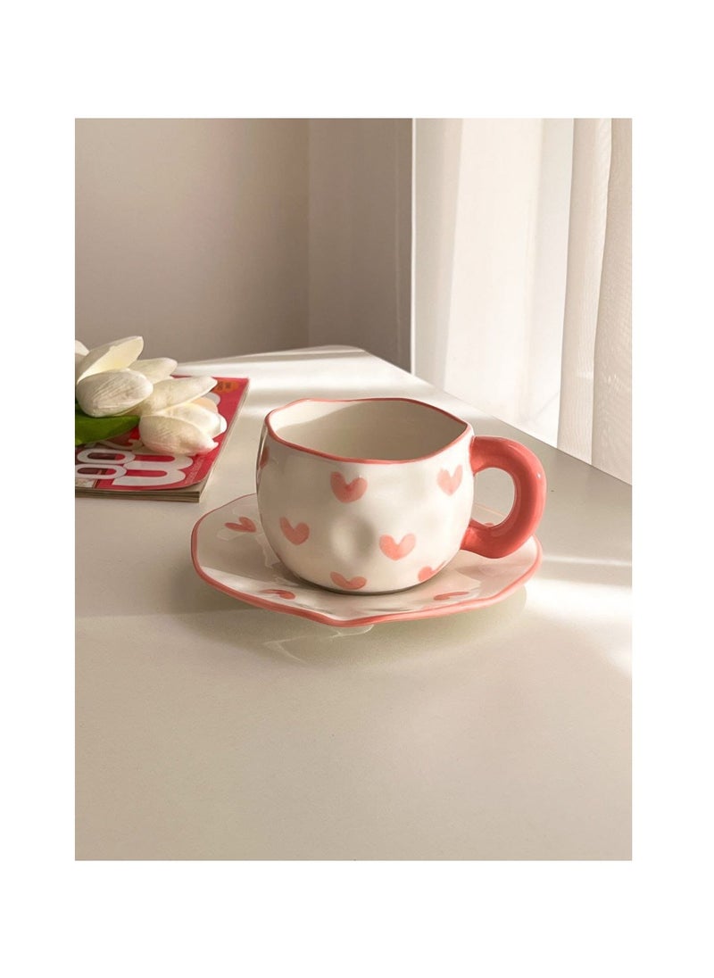 Porcelain mug with saucer A wonderful porcelain mug, hand-made, imported