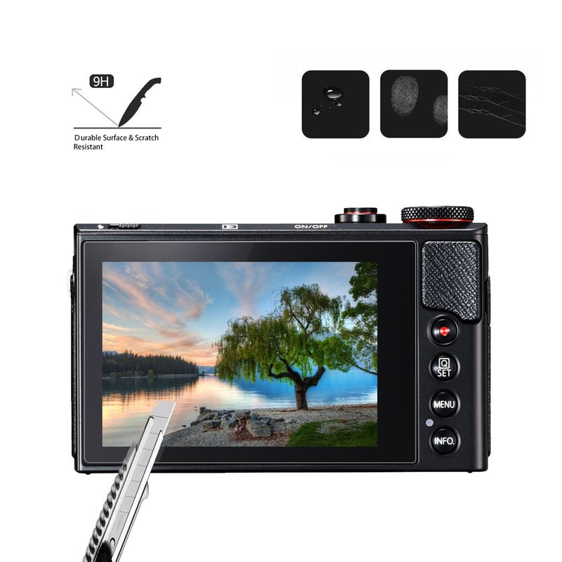 AKWOX [3-Pack] Tempered Glass Screen Protector for Canon G7X Mark II G9X G9XII G7X G5X, 9H LCD Protective Cover - Image 4