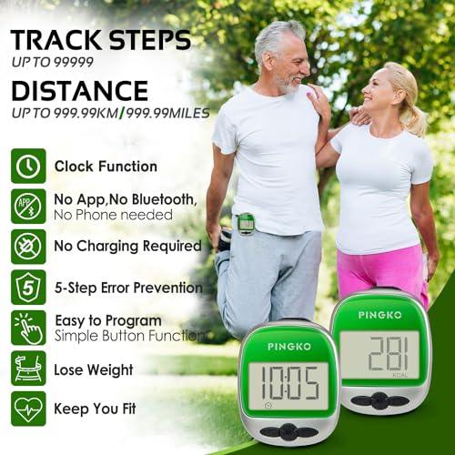 PINGKO Outdoor Multi-Function Portable Sport Pedometer Step/Distance/Calories Counter - Green - Image 3