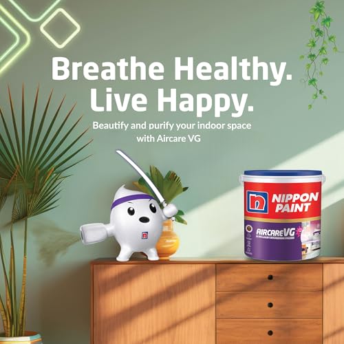 Nippon Paint AirCare VG Interior Emulsion Paint(10L, White, Sheen Finish)-Safe Paint for Kids, Pregnant women & Allergic People w/Formaldehyde Absorbing Technology-For Home, Kids Living Room-10 Ltr - Image 4