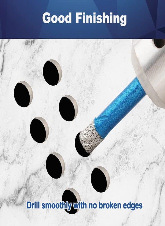 BRSCHNITT Dry Diamond Core Drill Bit Set, 5pcs 6mm Diamond Hole Saw Core Drill Bit with Triangle Shank for Porcelain Tile Ceramic Stone Granite Marble - Image 5
