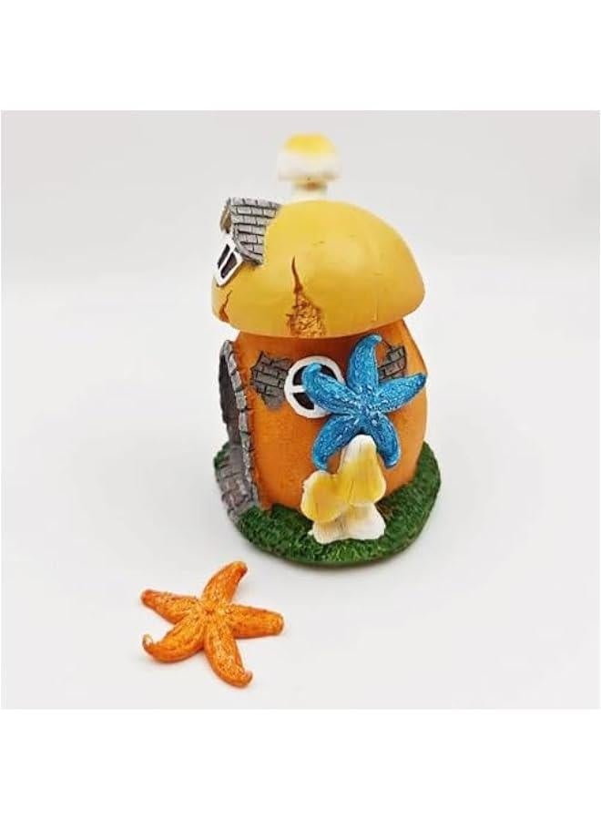 Aquarium Decoration Mini Hut Hiding Cave Environmentally Friendly Natural Resin Material for Aquatic Pets Breeding Playing and Resting Fish Tank Accessories (Mushroom Style 1) - Image 4