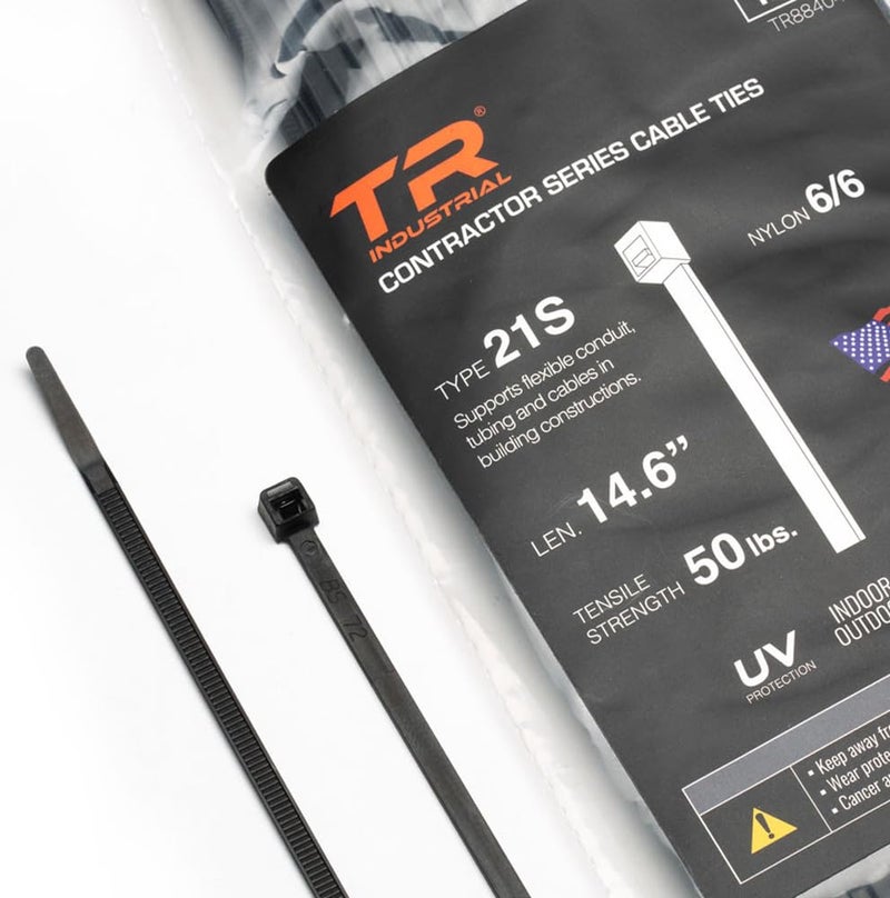 Tr Industrial Contractor Series Uv Cable Ties (100-Piece) 14.6"" Type 21S Made In Usa - Image 1