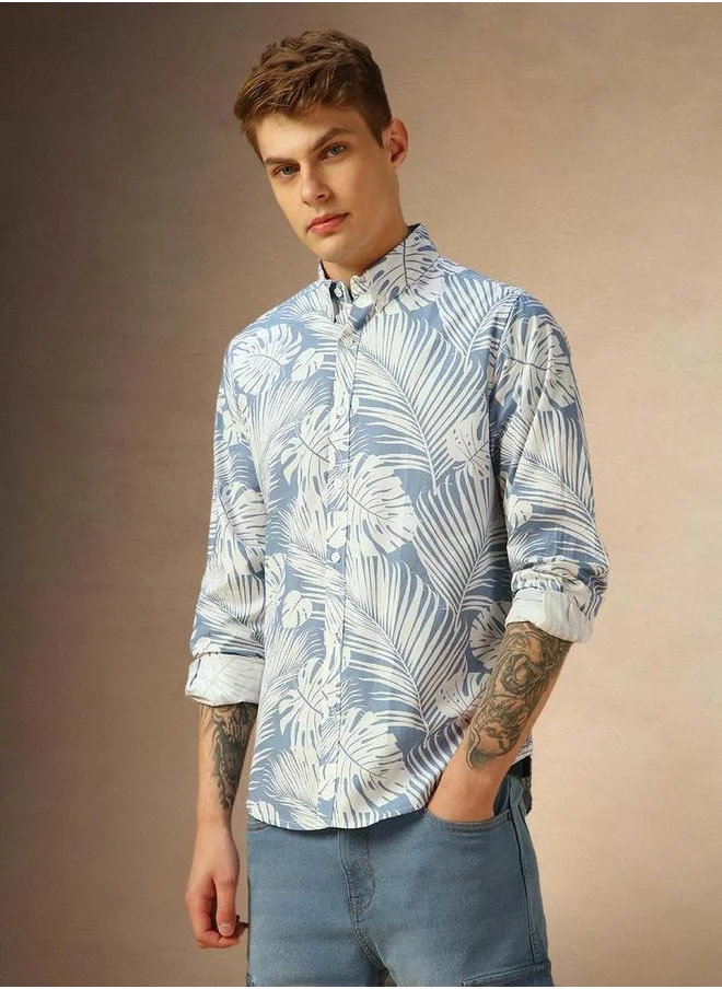 Dennis Lingo Floral Print Button-Down Shirt by Styli