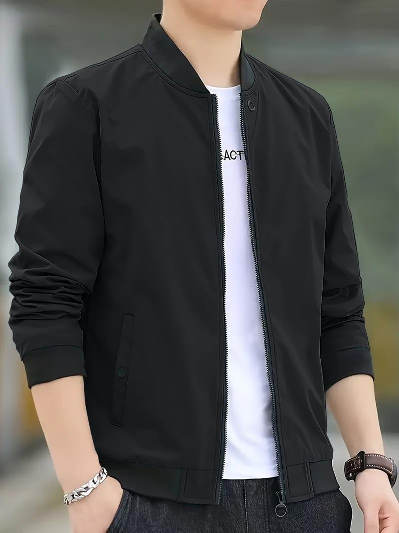 Celary Men's Bomber Jacket | Fancy Collar|| Lightweight Casual Zip-Up Jacket | Stylish Slim Fit Outerwear for All Seasons - Image 2