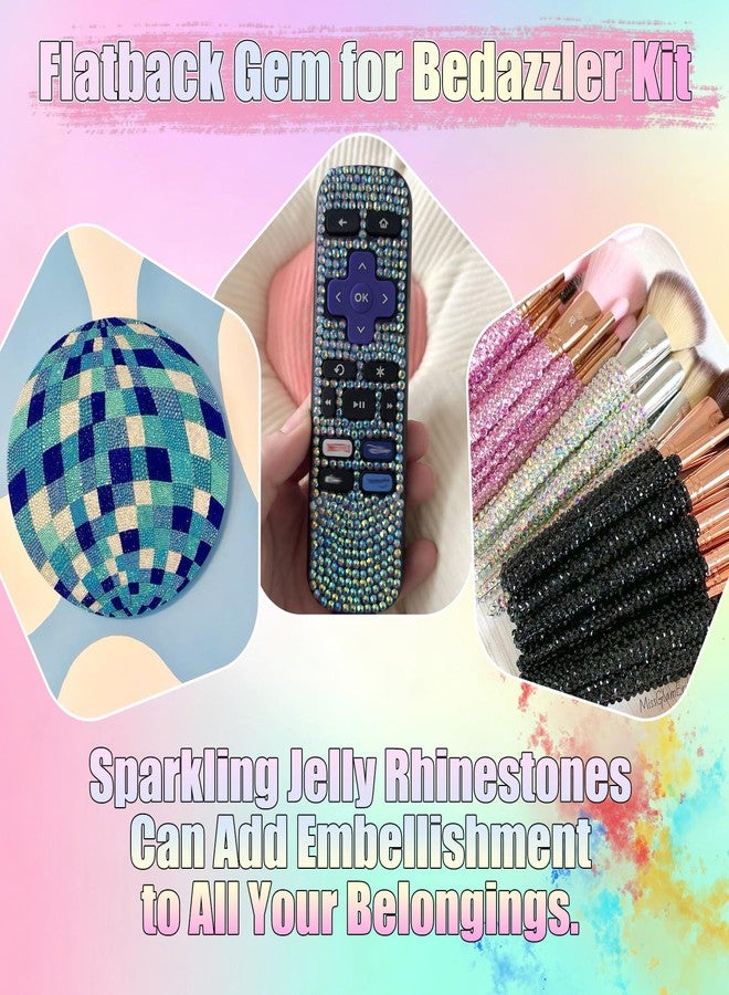 BELICEY 28 Colors Jelly Rhinestones for Bedazzling Resin 3MM Flatback Bedazzled Kit Diamond Art Crystals Bedazzling Gem for DIY Craft Makeup Clothing Nails with Tweezers Pencil - Image 3